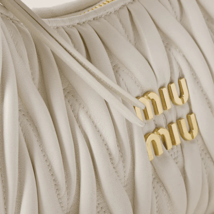 OUVALIA Luxury Edit | Miu Miu Small Wander Quilted Nappa Leather Hobo Bag