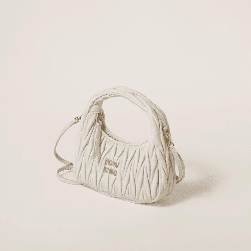 OUVALIA Luxury Edit | Miu Miu Small Wander Quilted Nappa Leather Hobo Bag