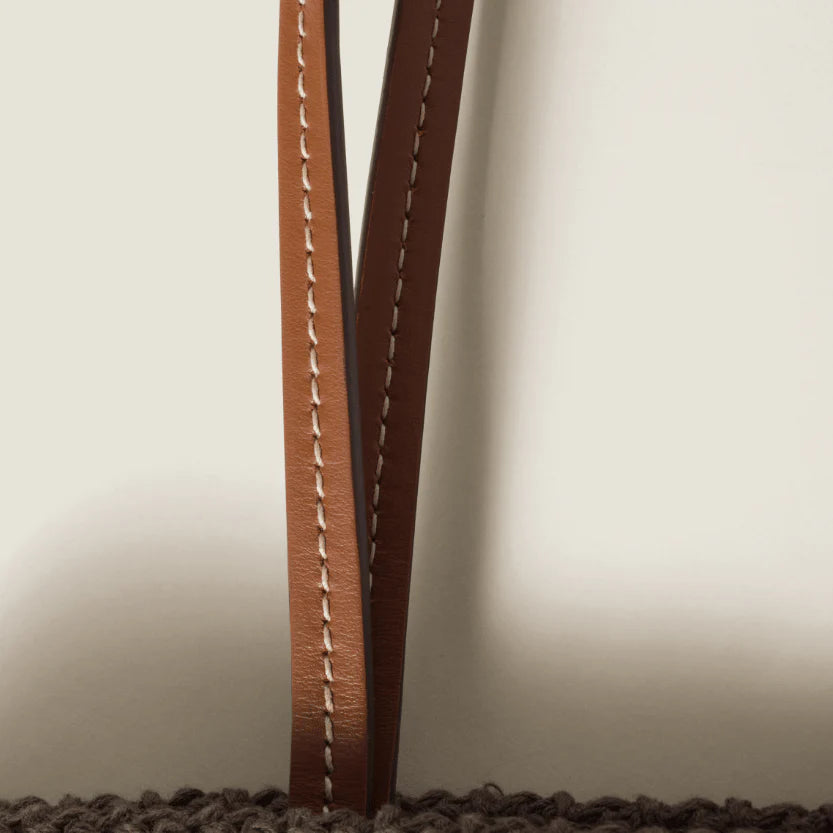 OUVALIA Luxury Edit | Miu Miu Striped Crochet Tote Bag – Grey