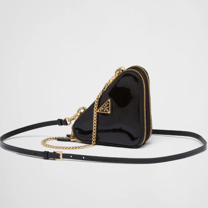 OUVALIA Luxury Edit | Prada Triangle-Logo Leather Mini Pouch