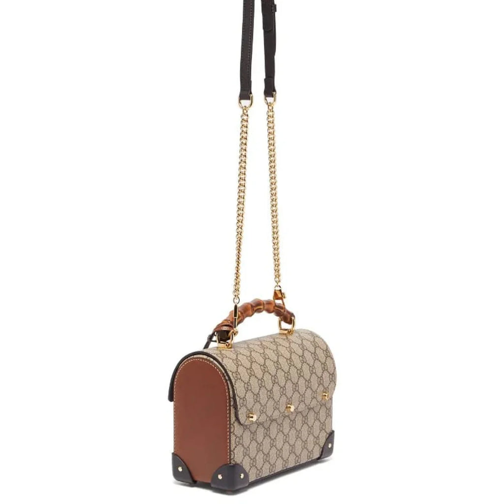 OUVALIA Luxury Edit | Gucci Padlock Bamboo-Handle GG Supreme Handbag