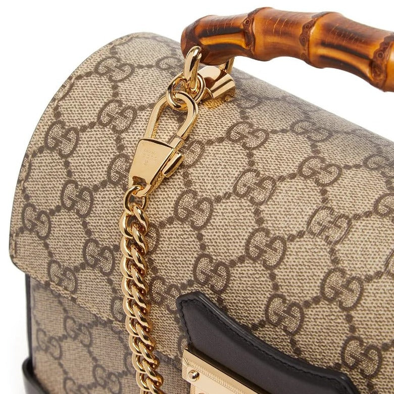 OUVALIA Luxury Edit | Gucci Padlock Bamboo-Handle GG Supreme Handbag