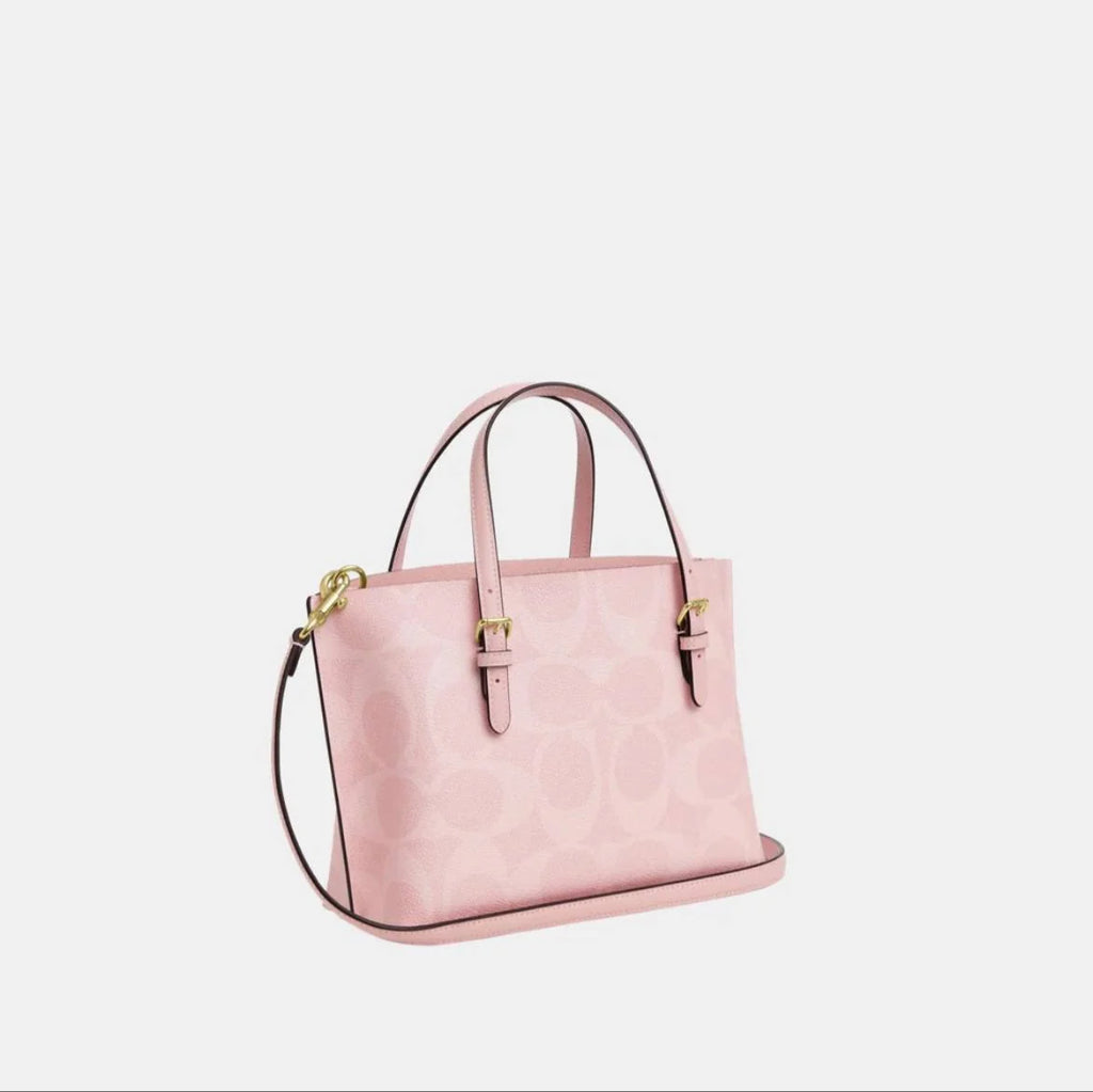 OUVALIA Luxury Edit | Coach Mollie Tote Bag 25 In Signature Canvas Baby Pink