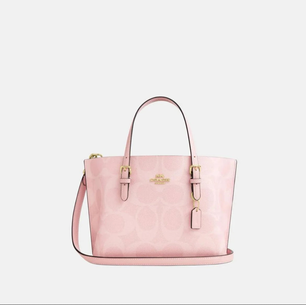 OUVALIA Luxury Edit | Coach Mollie Tote Bag 25 In Signature Canvas Baby Pink