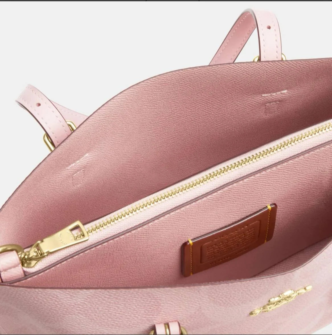 OUVALIA Luxury Edit | Coach Mollie Tote Bag 25 In Signature Canvas Baby Pink