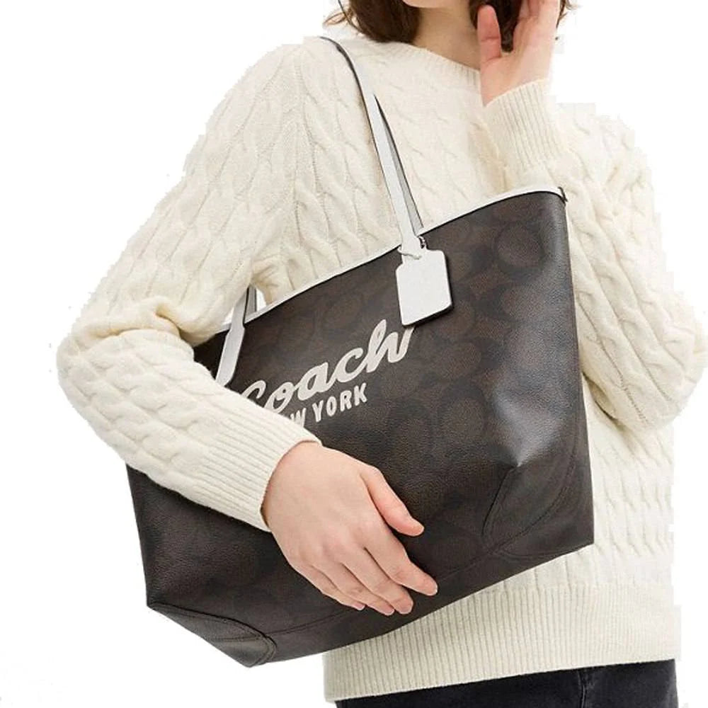 OUVALIA Luxury Edit | Coach City Tote Bag In Signature Canvas