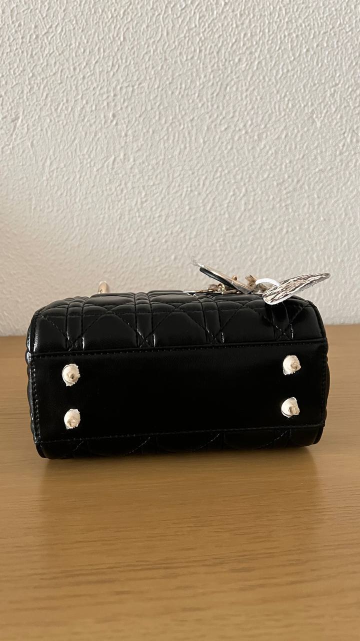 OUVALIA Luxury Edit | Dior Small Lady Dior Bag Black Cannage Lambskin and Multicolor Python Light Gold Hardware
