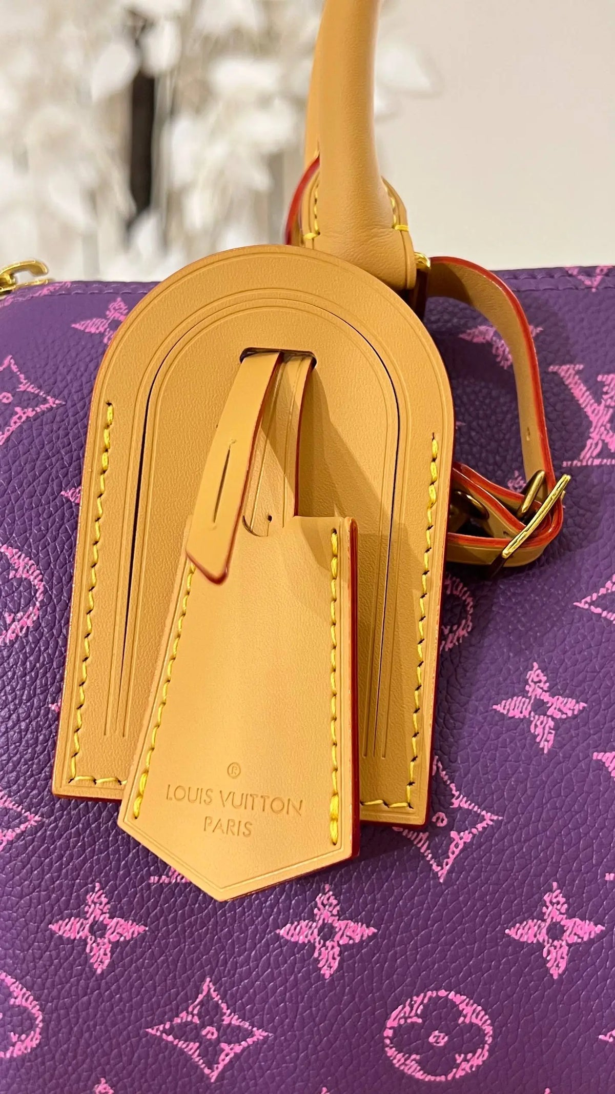 OUVALIA Luxury Edit | Louis Vuitton Speedy Bandoulière Bag Purple Monogram with Pouch