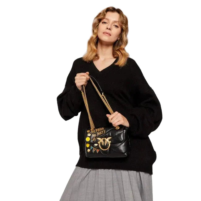 OUVALIA Luxury Edit | Pinko Love Mini Puff Party Cl Golden Metal