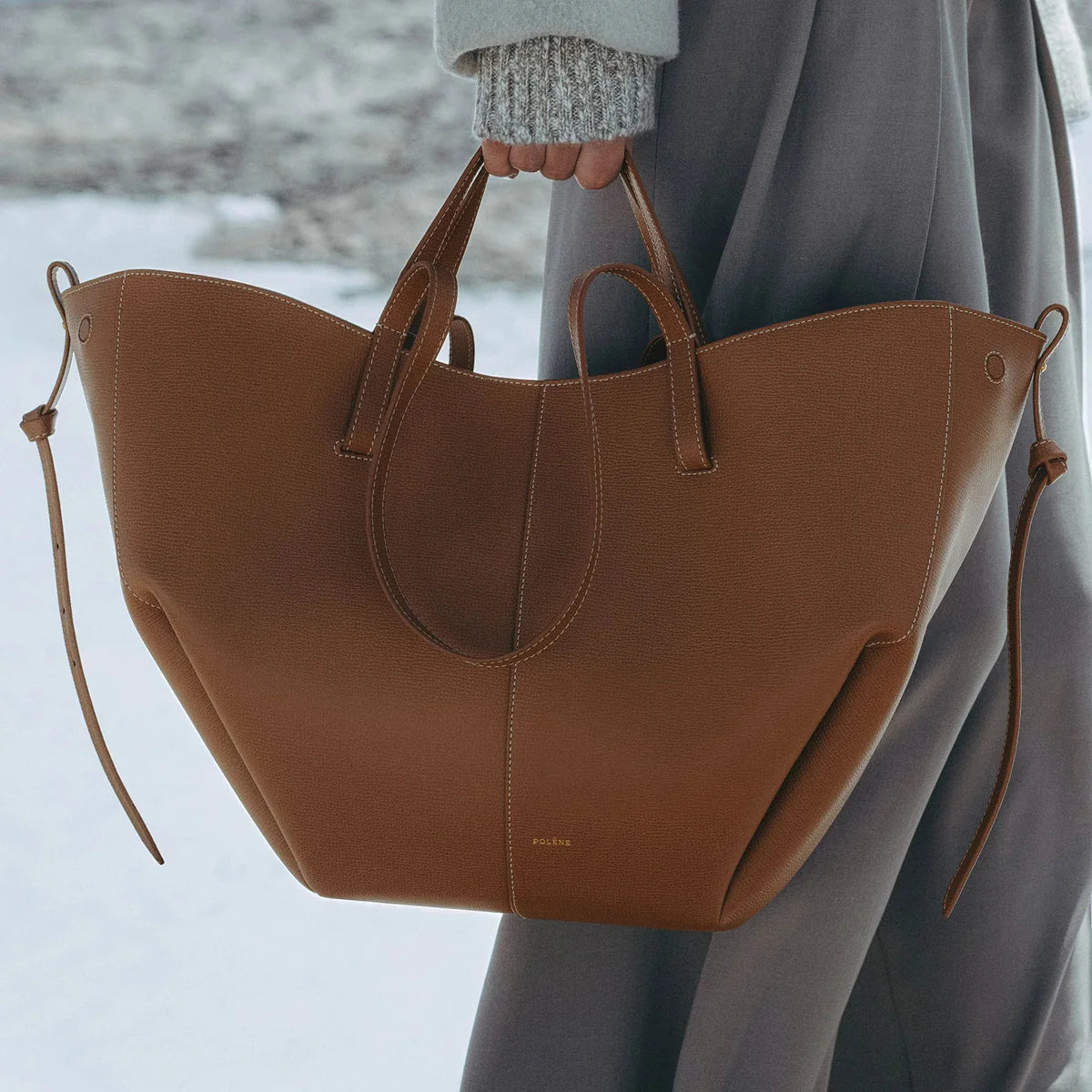 OUVALIA Luxury Edit | Polène Cyme Edition Textured Camel