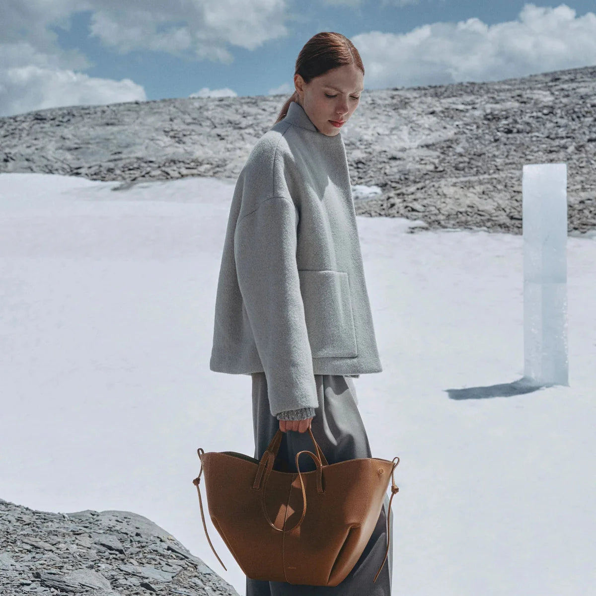 OUVALIA Luxury Edit | Polène Cyme Edition Textured Camel