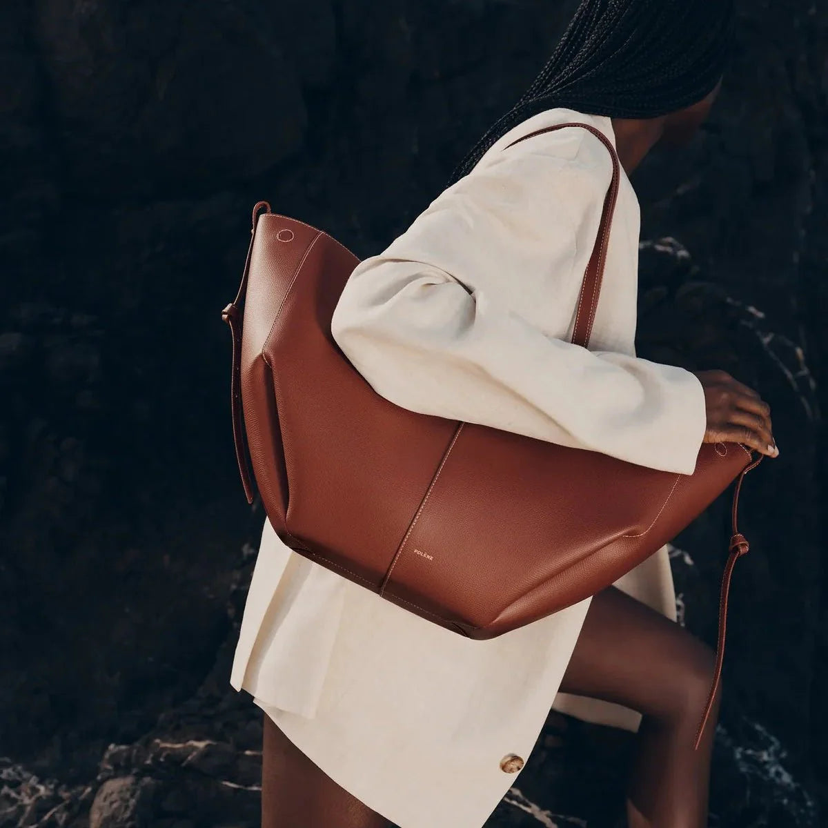 OUVALIA Luxury Edit | Polène Cyme Edition Textured Cognac