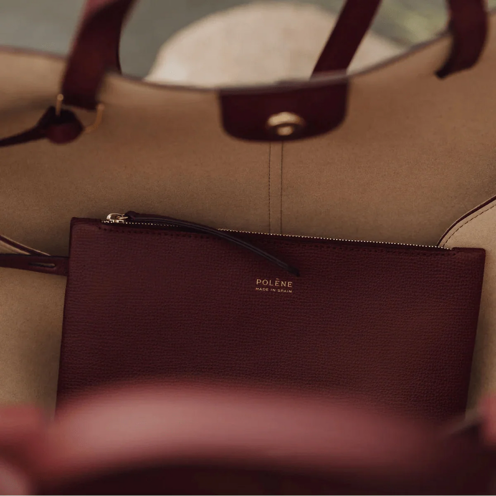 OUVALIA Luxury Edit | Polène Cyme Mini Edition Textured Black Cherry