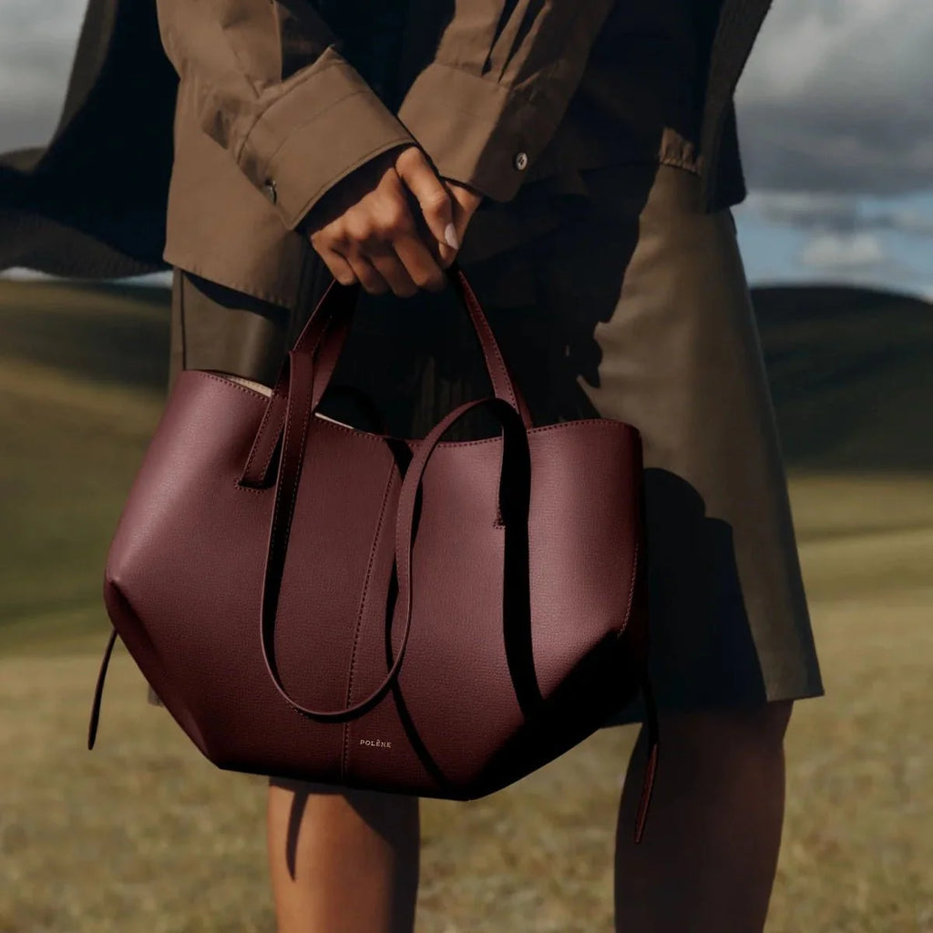 OUVALIA Luxury Edit | Polène Cyme Mini Edition Textured Black Cherry