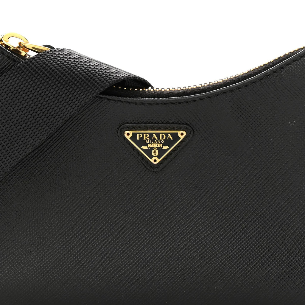 OUVALIA Luxury Edit | Prada Saffiano Lux Mini Shoulder Bag Black