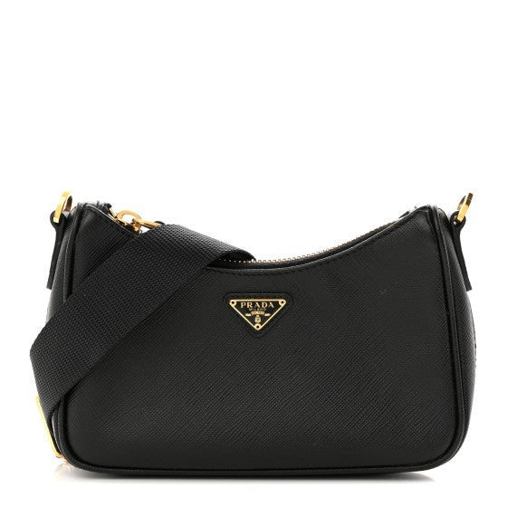 OUVALIA Luxury Edit | Prada Saffiano Lux Mini Shoulder Bag Black