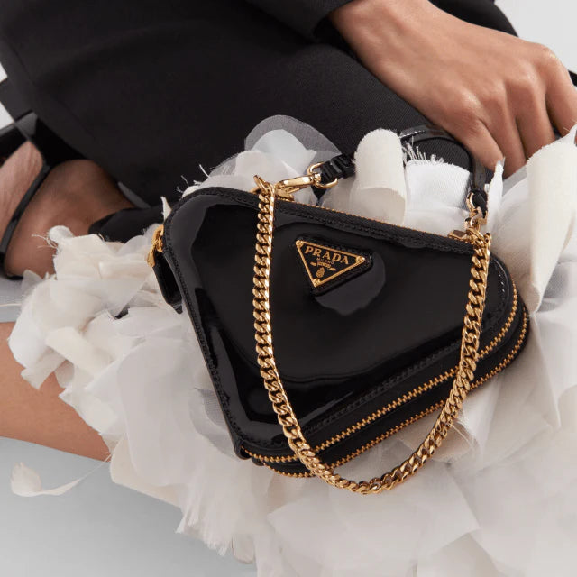 OUVALIA Luxury Edit | Prada Triangle-Logo Leather Mini Pouch