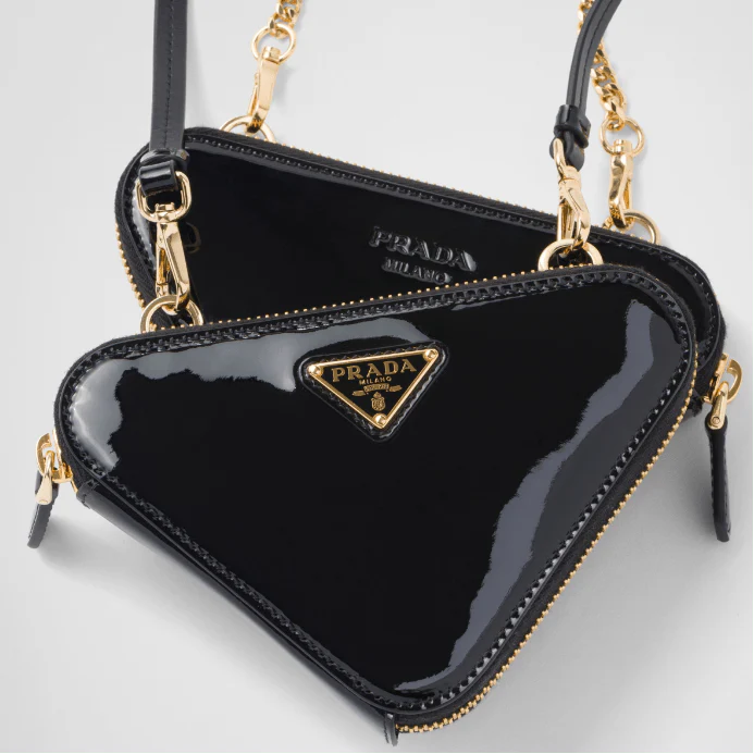 OUVALIA Luxury Edit | Prada Triangle-Logo Leather Mini Pouch