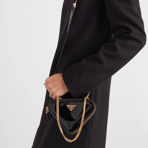 OUVALIA Luxury Edit | Prada Triangle-Logo Leather Mini Pouch