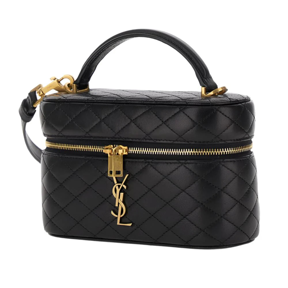 OUVALIA Luxury Edit | Yves Saint Laurent Black Vanity Bag With Cassandre In Quilted Leather Woman