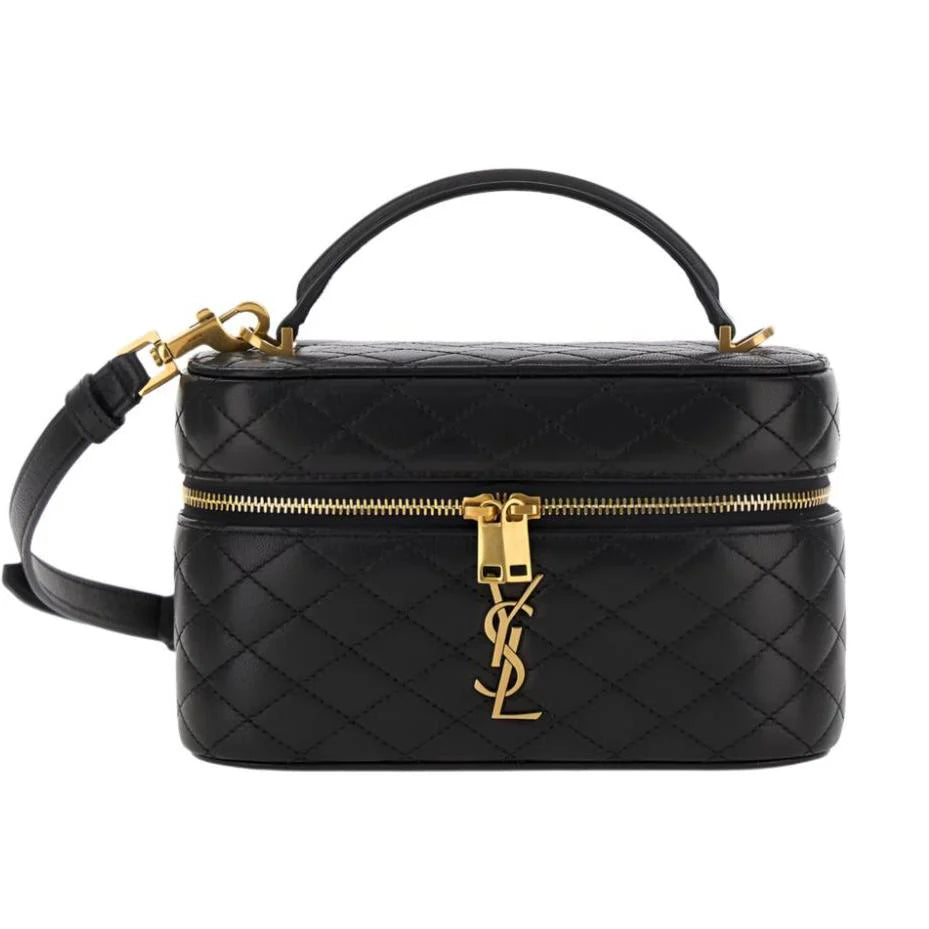 OUVALIA Luxury Edit | Yves Saint Laurent Black Vanity Bag With Cassandre In Quilted Leather Woman