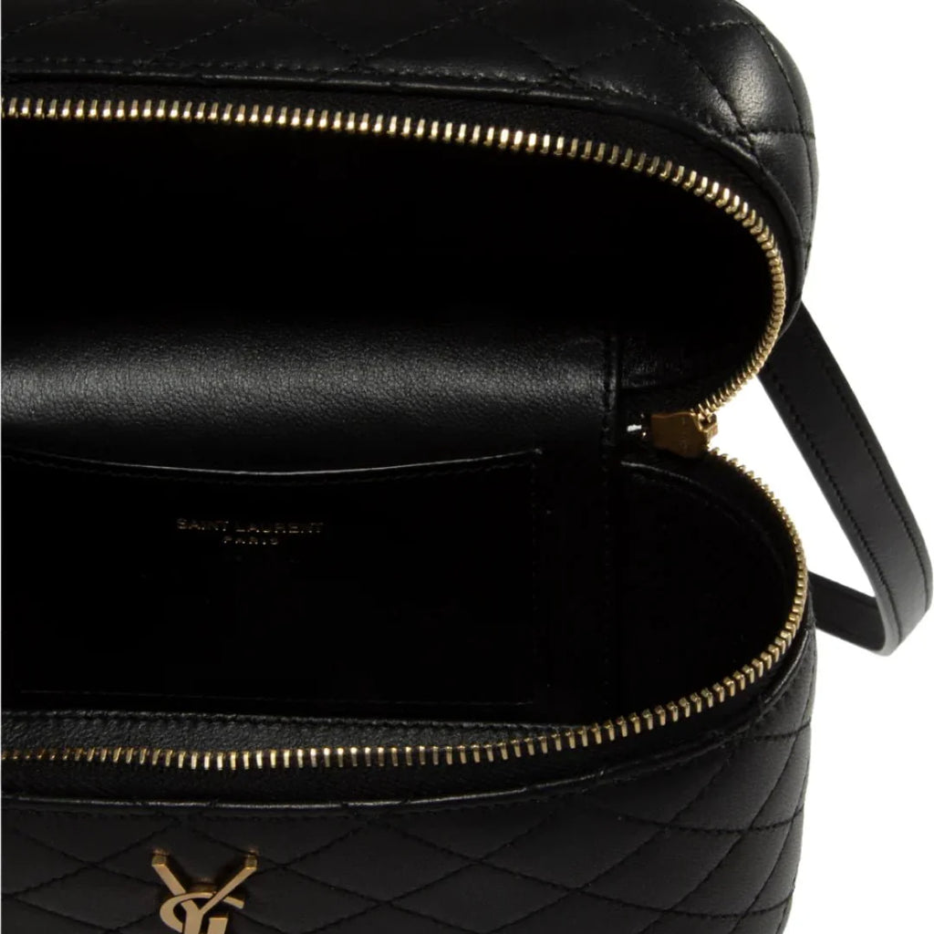 OUVALIA Luxury Edit | Yves Saint Laurent Black Vanity Bag With Cassandre In Quilted Leather Woman