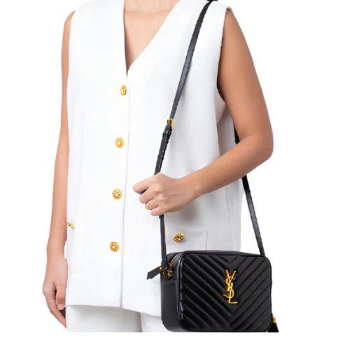 OUVALIA Luxury Edit | Saint Laurent Lou Camera Bag Black Leather