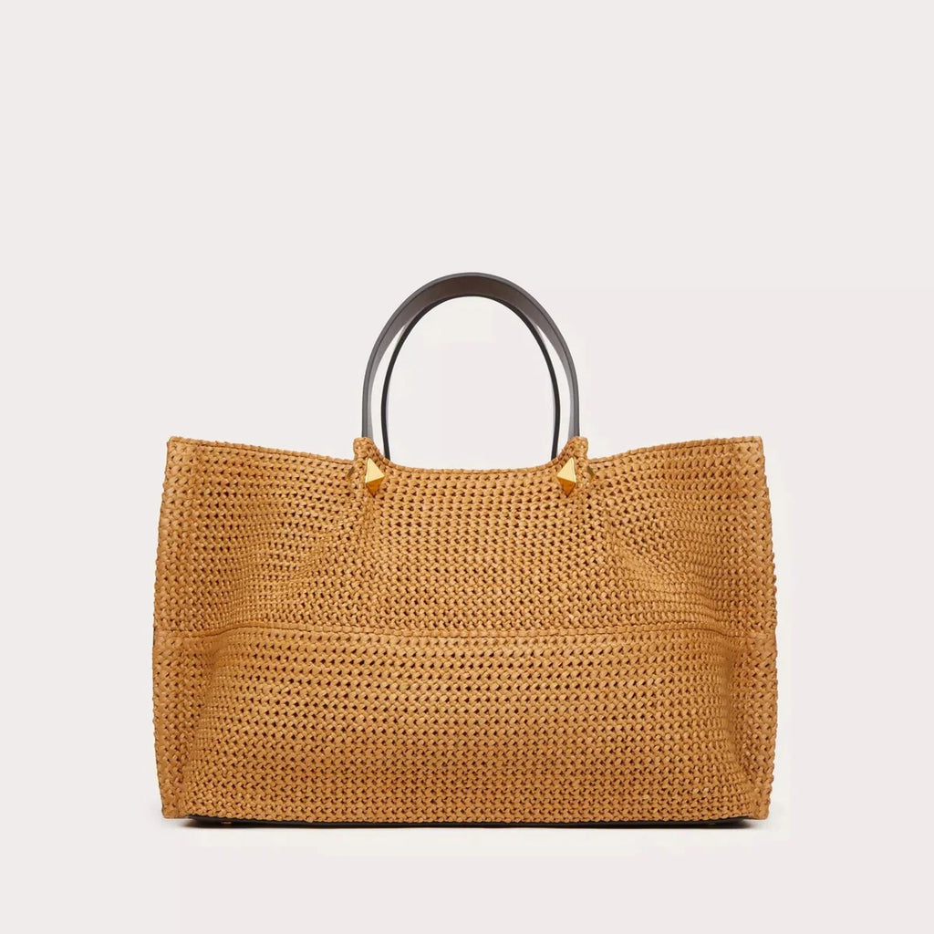 OUVALIA Luxury Edit | Valentino Garavani Medium Shopping Bag In Synthetic Raffia
