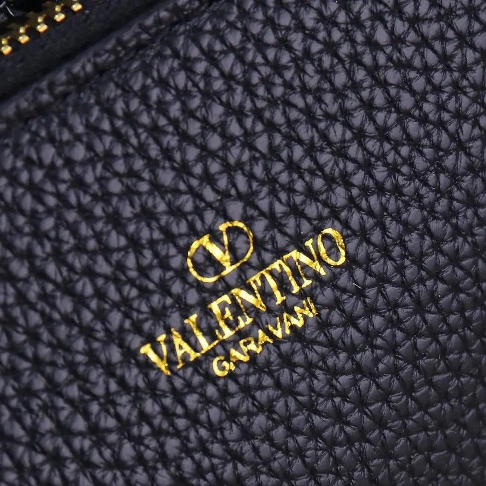 OUVALIA Luxury Edit | Valentino Garavani Medium Straw Summer Tote Natural Shopper Black