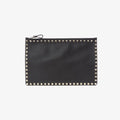 OUVALIA Luxury Edit | Valentino Garavani Rockstud Large Flat Pouch Bag - Black