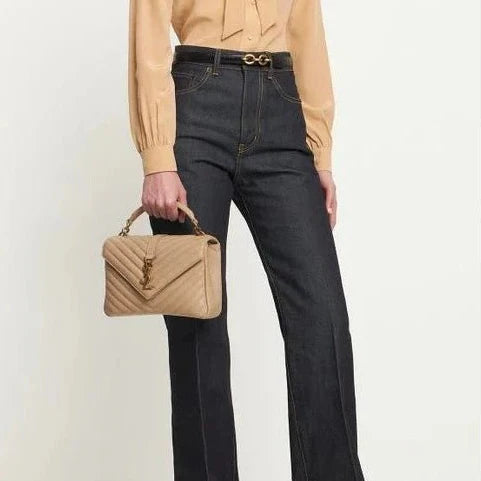 OUVALIA Luxury Edit | Yves Saint Laurent Collège Medium Leather Shoulder Bag